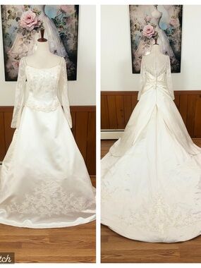 Beautiful Vintage Y2K Satin A Line Wedding Gown